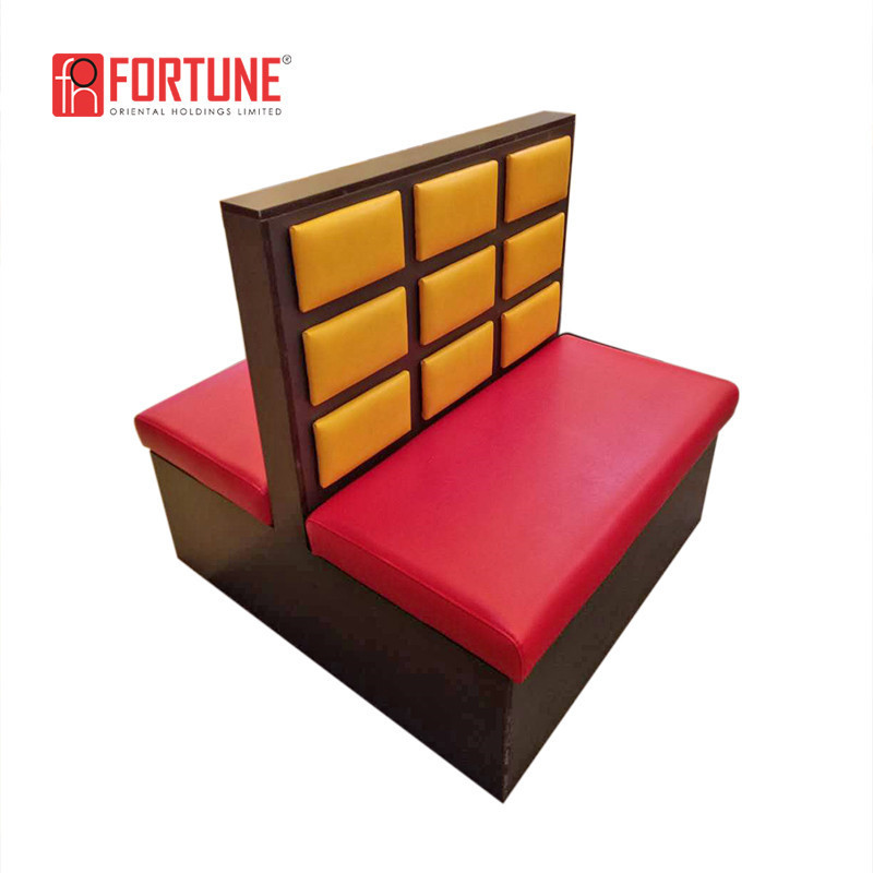 double side ice cream shop furniture leather booth seating for sale (FOH-CBCK19)