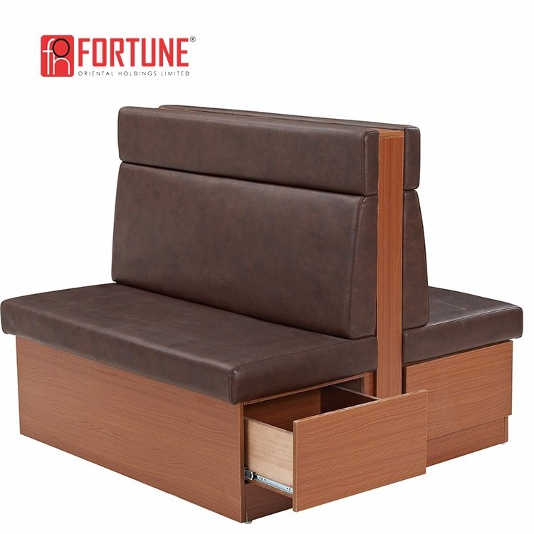 double side ice cream shop furniture leather booth seating for sale (FOH-CBCK19)