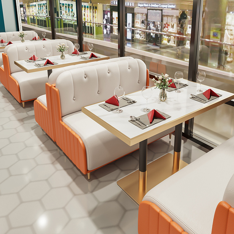 Modern  Dining Tables And Chairs Restaurant Sofa Sets Commercial  Leather Booth Seating