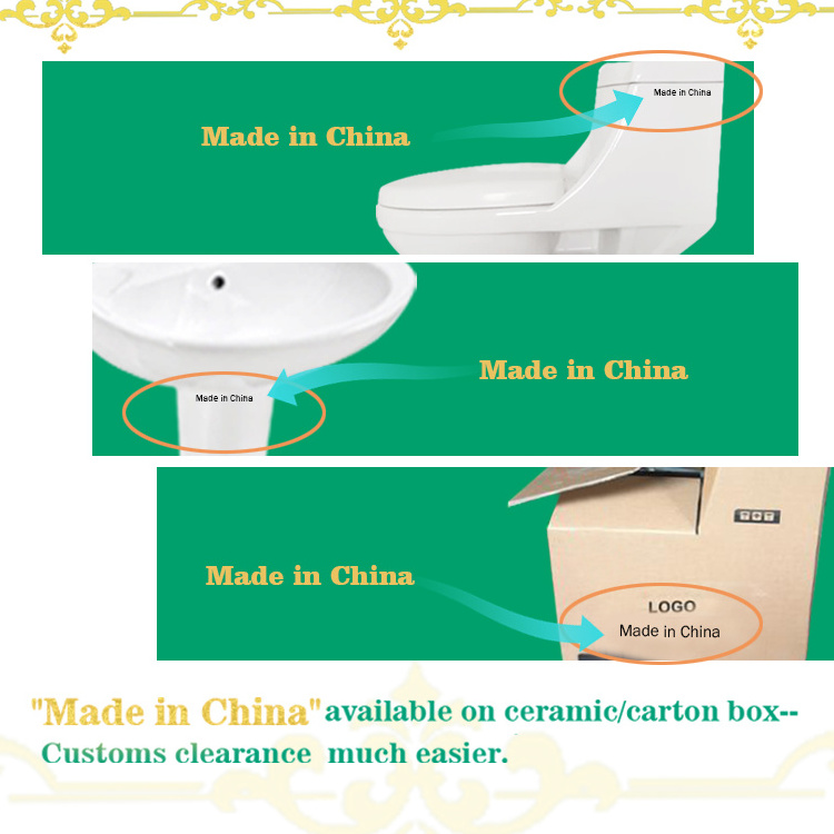 Fohome Middle East Sanitary Ware Wc Toilet Set Bathroom Dual Flush Ceramic Washdown One Piece Wc Toilet Bowl