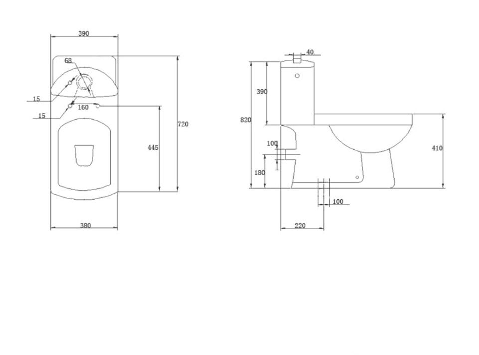 European Classic Design Two Piece Toilet S Trap Washdown Water Closet 2 Pieces Ceramic Toilet