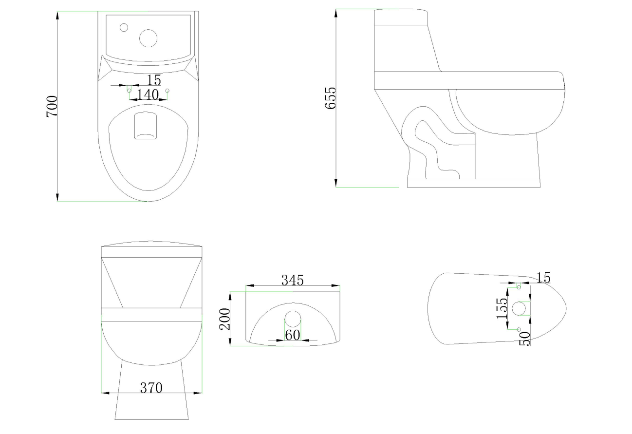 S Trap Toilet Bowl Inodoro Una Pieza Sanitario One Piece Ceramic Inodoro Toilet