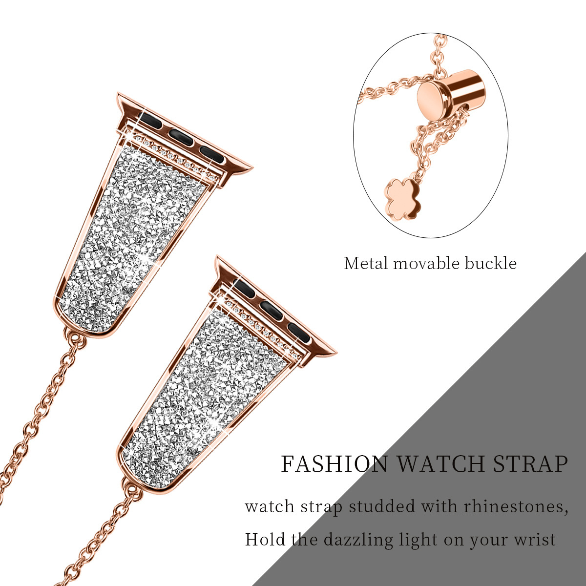 Deluxe Diamond Bracelet Metal Band Suitable for Apple Watch 8 Ultra Watch Series 38 49mm Stainless Steel Watch Strap