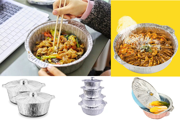 Round Baking Container For Hot Pot Disposable Cooking Pie Pot Large Aluminum Foil Pot