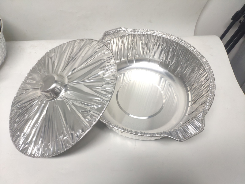 Round Baking Container For Hot Pot Disposable Cooking Pie Pot Large Aluminum Foil Pot