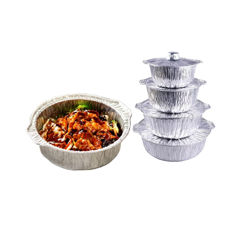 Round Baking Container For Hot Pot Disposable Cooking Pie Pot Large Aluminum Foil Pot