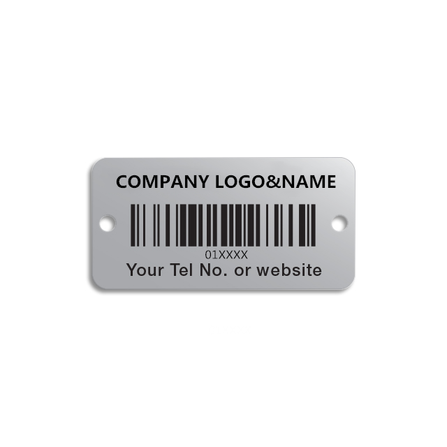 Metal stickers adhesive anodized aluminum barcode stickers asset tag label