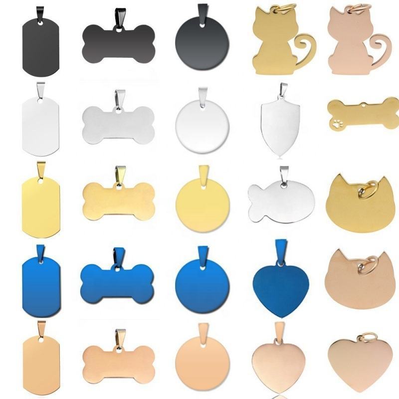 Custom Stainless Steel Pet Hanging Tag Metal Loss Prevention Identity Pet Tag