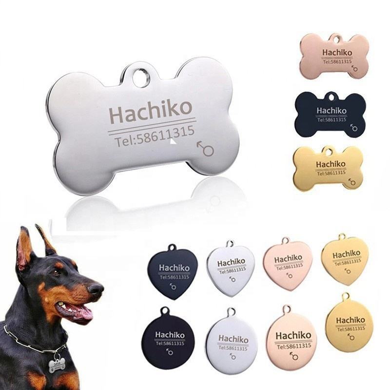 Custom Stainless Steel Pet Hanging Tag Metal Loss Prevention Identity Pet Tag