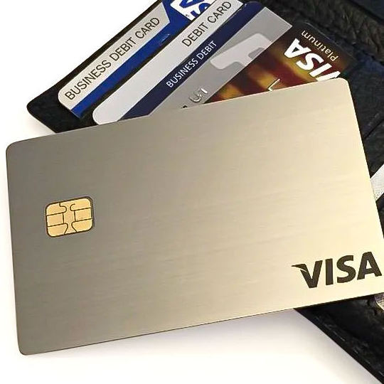 Custom Blank Bank EMV Metal Credit Card Chip Slot etched blank metal credit card with magnetic stripe