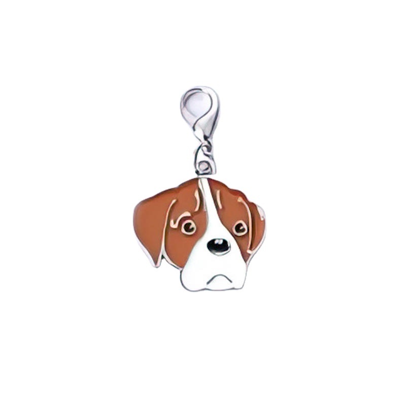 Wholesale customized 50 styles stock zinc alloy metal enamel cute metal dog pendant jewelry making accessories