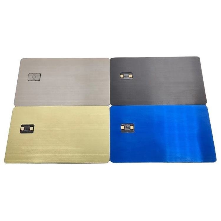 Custom Blank Bank EMV Metal Credit Card Chip Slot etched blank metal credit card with magnetic stripe