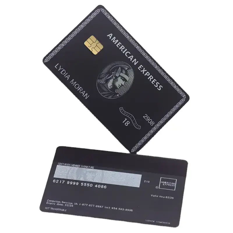 Custom Blank Bank EMV Metal Credit Card Chip Slot etched blank metal credit card with magnetic stripe