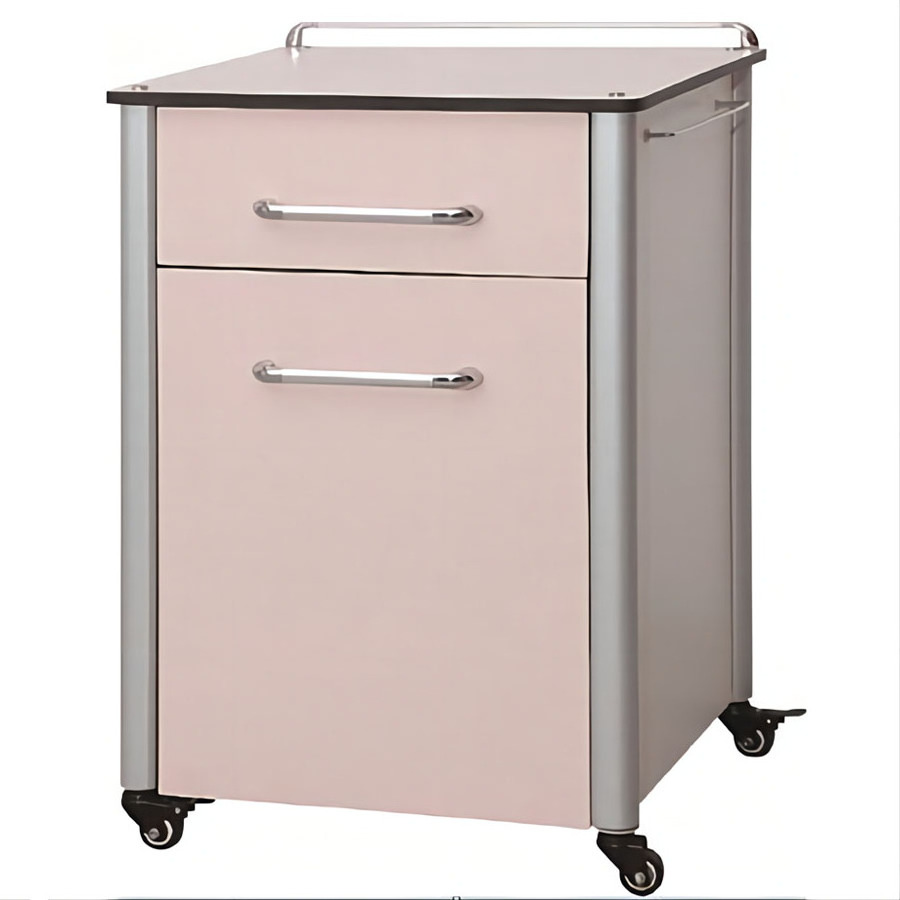 Aluminum Wood ABS Plastic Bedside Cabinet Medical Bedside Cabinet With Lock Hospital Ward Bedside Table