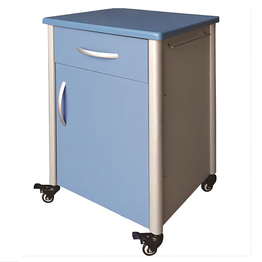 Aluminum Wood ABS Plastic Bedside Cabinet Medical Bedside Cabinet With Lock Hospital Ward Bedside Table