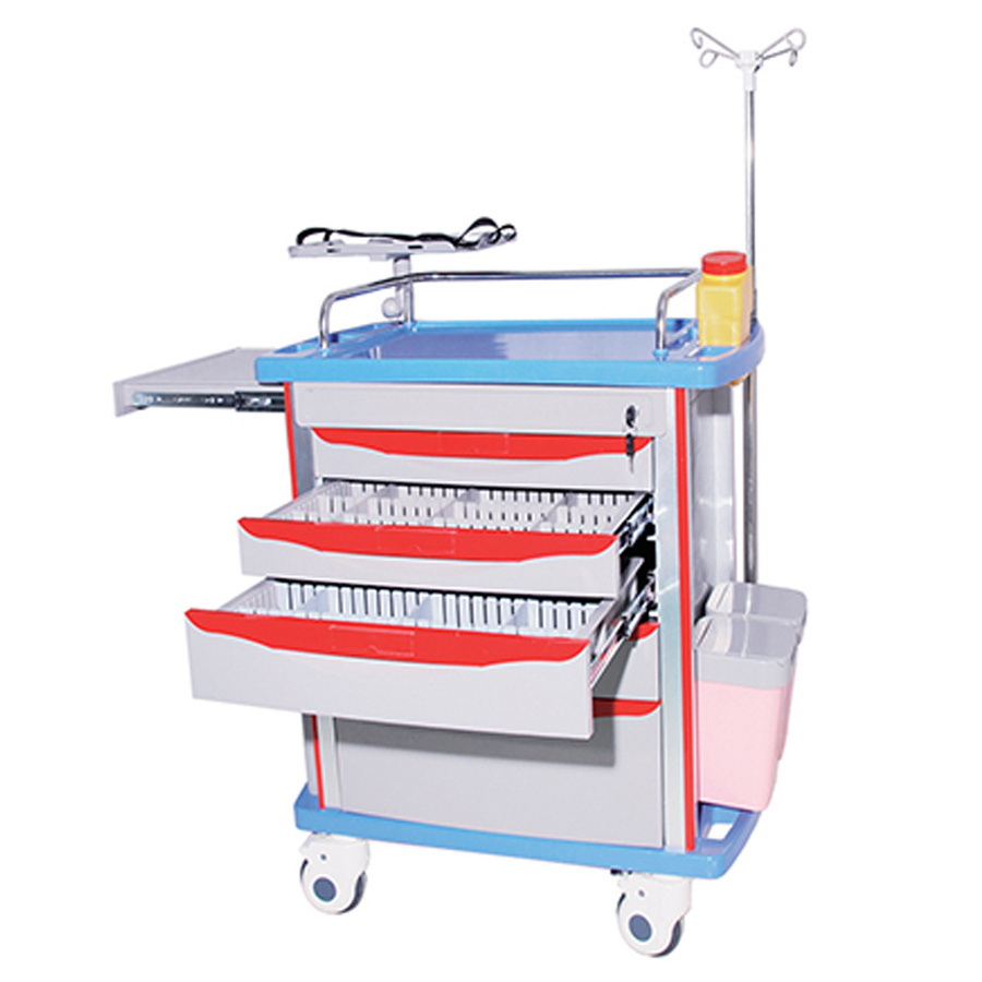 Hospital Cart Emergency Trolley Medical Crash Cart Hospital Clinic Emergency Treatment Medicine Trolley Crash Cart