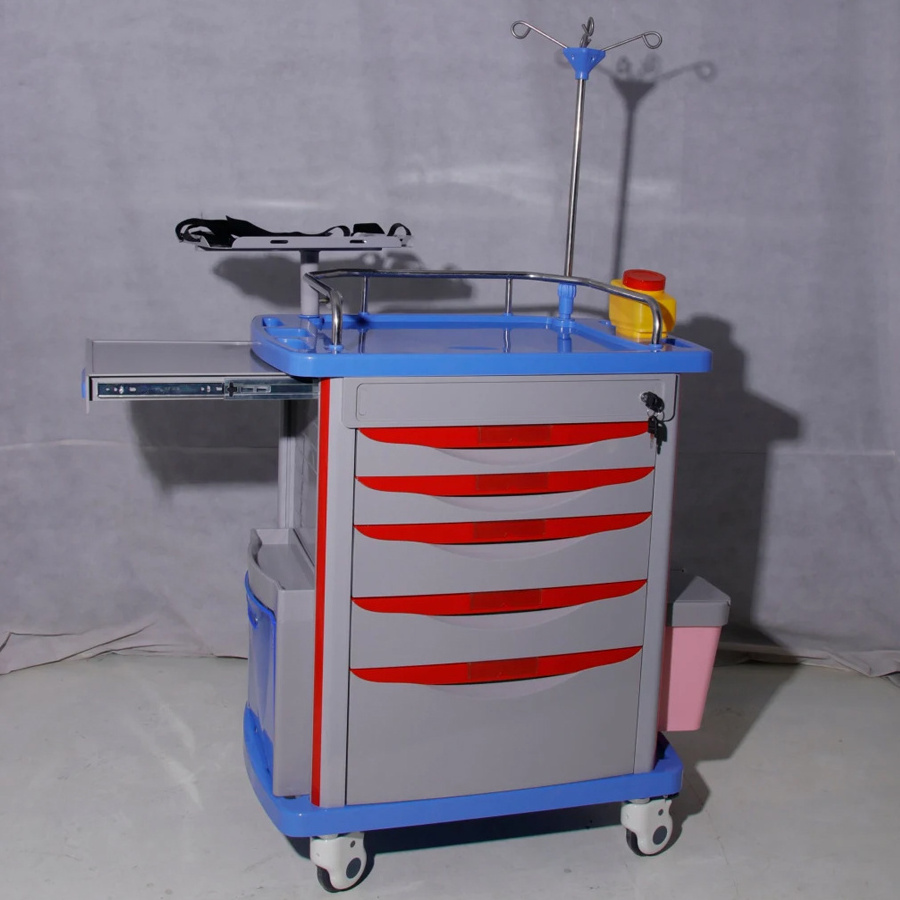 Hospital Cart Emergency Trolley Medical Crash Cart Hospital Clinic Emergency Treatment Medicine Trolley Crash Cart