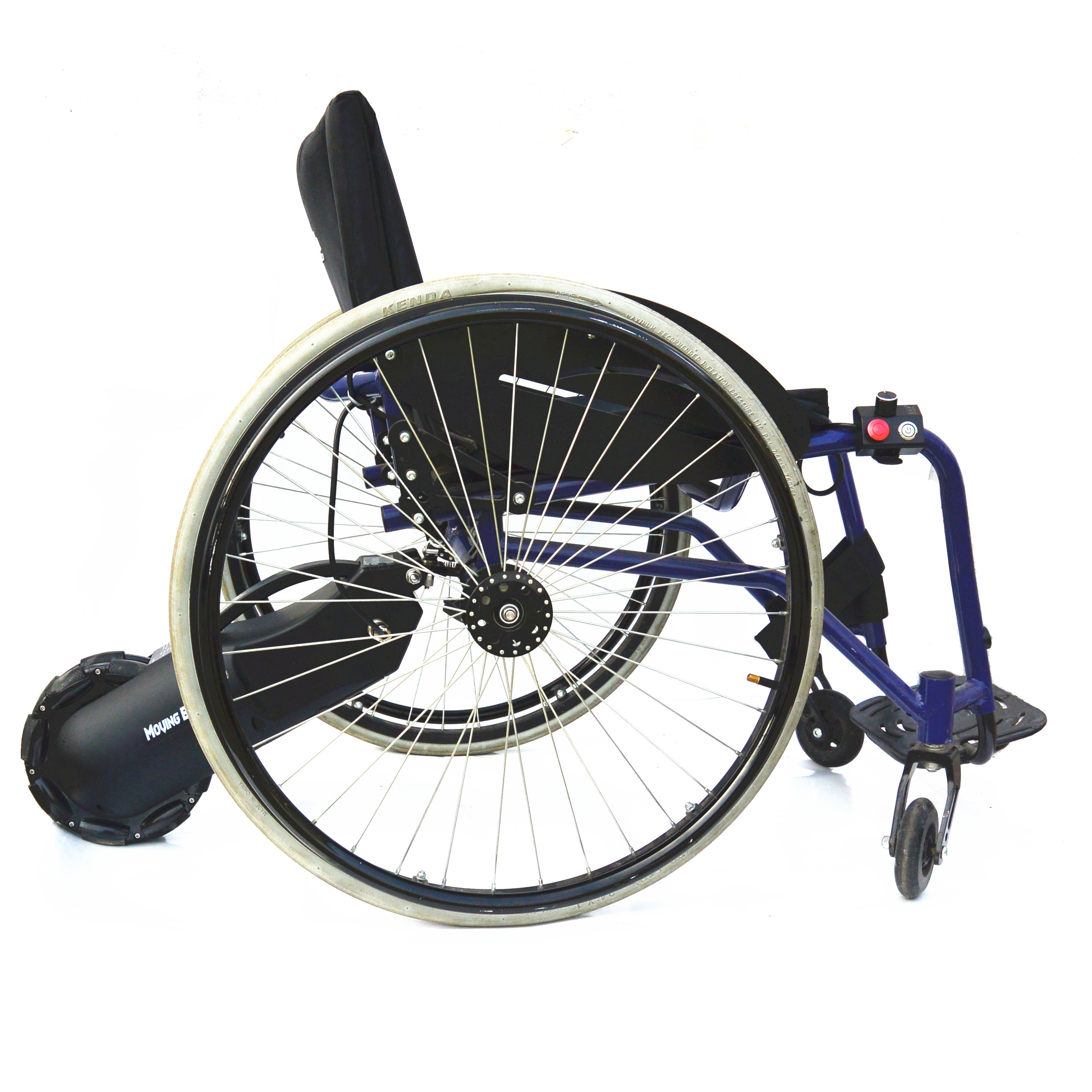 Electric wheelchair conversion kit, portable power assist for folding wheelchair