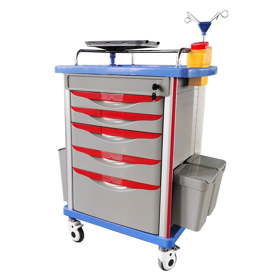 Hospital Cart Emergency Trolley Medical Crash Cart Hospital Clinic Emergency Treatment Medicine Trolley Crash Cart