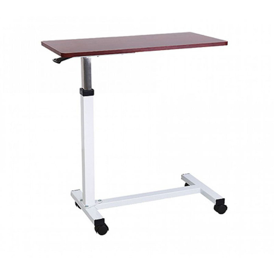 Hospital Medical Steel Movable Computer Overbed Table  Stainless Steel Adjustable Hospital Mobile Overbed Table For Patient