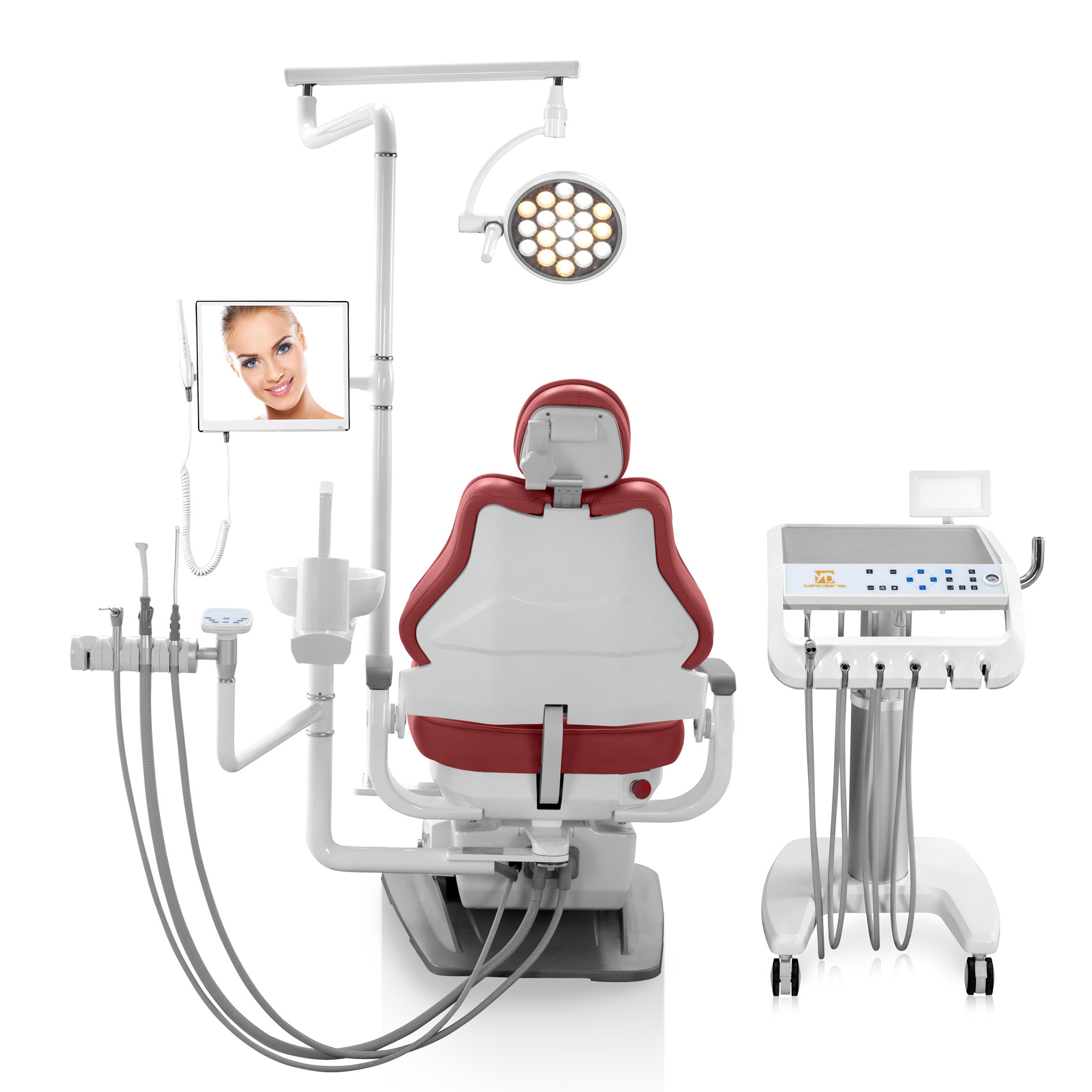 One stop service Mobile cart instrument tray dental chair fauteuil dentaire dentist chair equipment dental chair unit