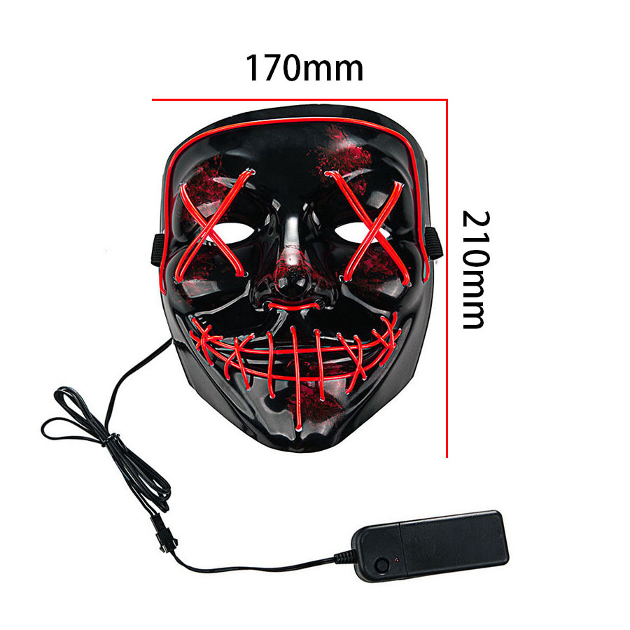 EL Wire Party Mask Neon Glowing Flashing Rave Costume masque Fancy clown joker Party Mask Wholesale