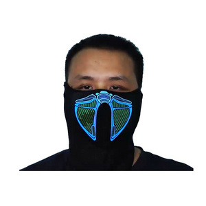 Hot-Selling LED Light-Up Silk Mask for Halloween Dancing Party Sporting & Bicycling Factory Price Wholesale with Flash Features