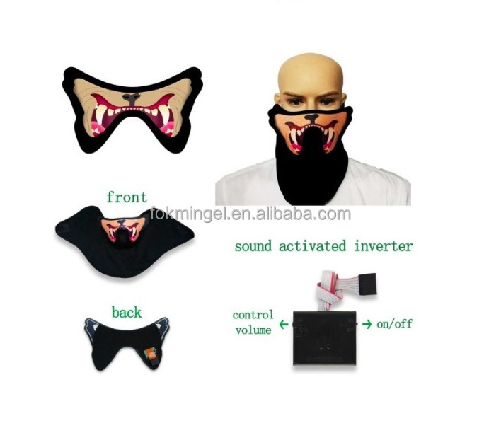 Hot-Selling LED Light-Up Silk Mask for Halloween Dancing Party Sporting & Bicycling Factory Price Wholesale with Flash Features