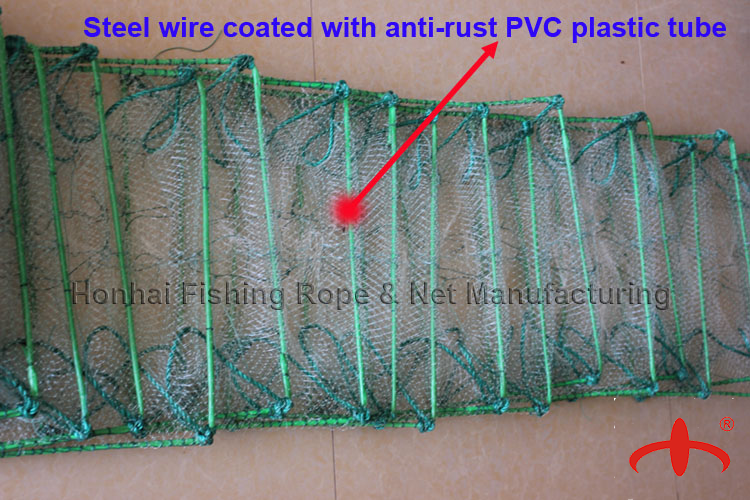 Folding 38cmx25cmx29sections fishing crab trap from Factory  Manufacture lobster crab crayfish trap cage with frame