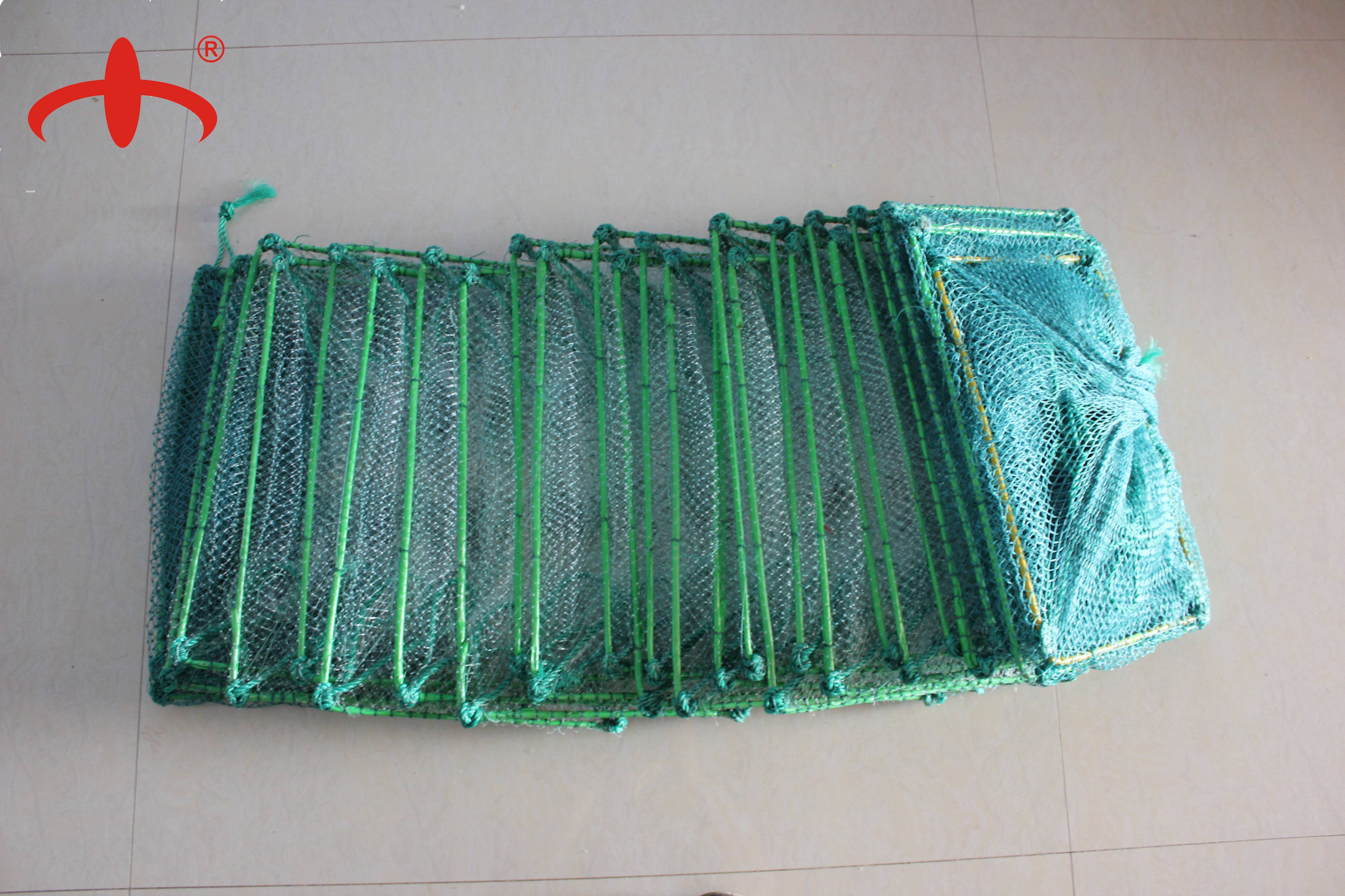 Folding 38cmx25cmx29sections fishing crab trap from Factory  Manufacture lobster crab crayfish trap cage with frame