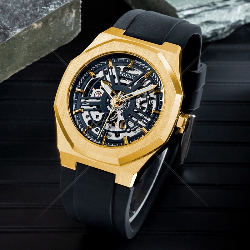 Top Chinese Brand Movement Stainless Steel Waterproof Transparent Luxury Wrist Skeleton Automatic Mechanical Men Watch