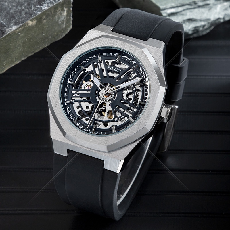 Top Chinese Brand Movement Stainless Steel Waterproof Transparent Luxury Wrist Skeleton Automatic Mechanical Men Watch