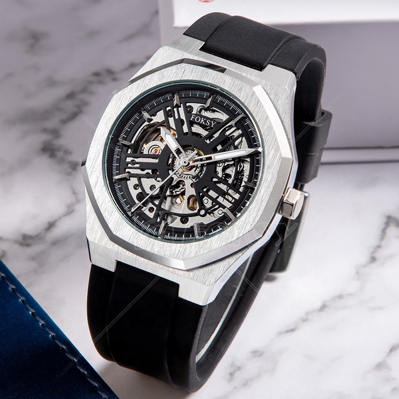 Top Chinese Brand Movement Stainless Steel Waterproof Transparent Luxury Wrist Skeleton Automatic Mechanical Men Watch