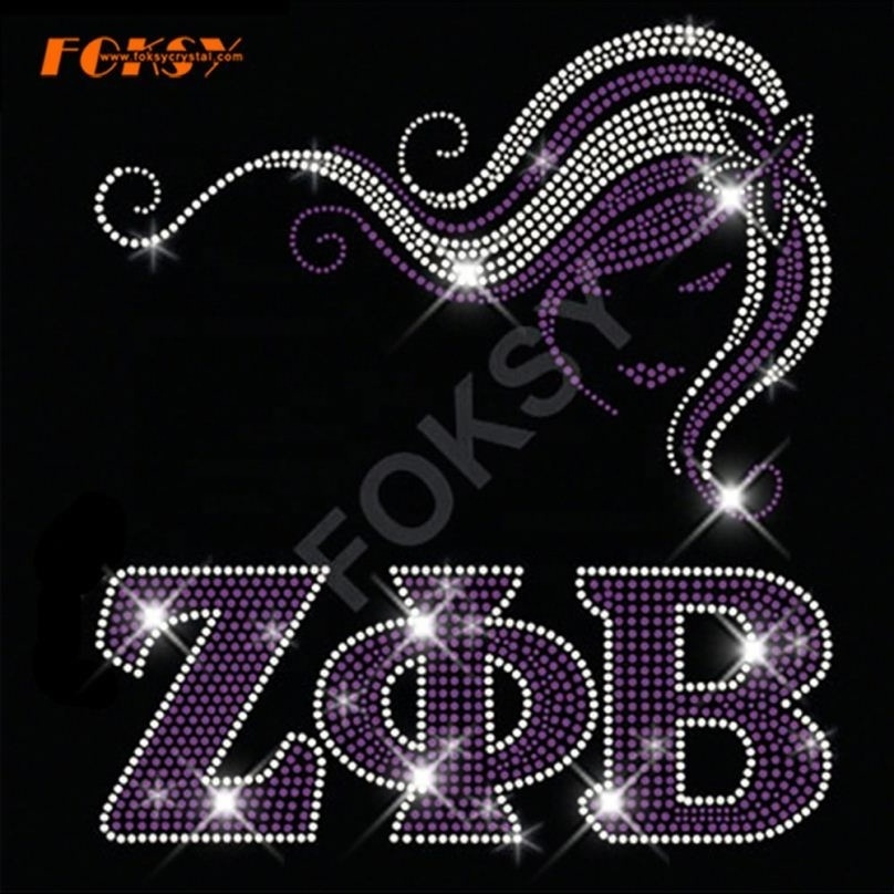 Zeta Phi Beta Sorority Inc Rhinestone Iron On Transfers Wholesale