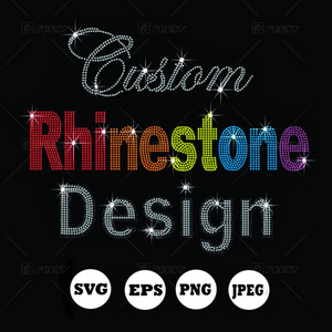 Custom Rhinestone Logo Heat Transfer Design Hotfix Rhinestone Template Pattern Rhinestone Transfer