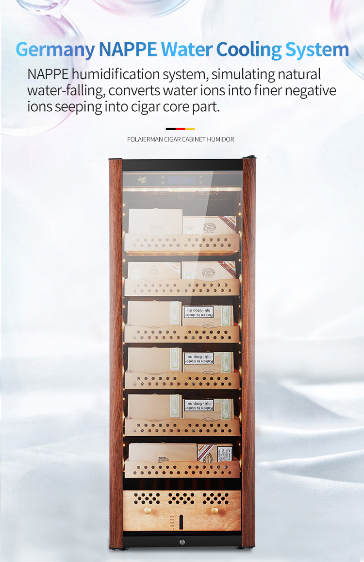 Tobacco Products Storage Humidifier Full Spanish Cedar Wood Drawer Big Humidor For Cigar