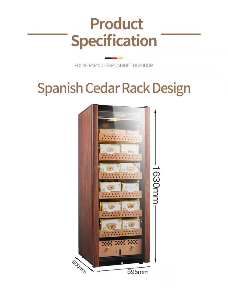 Tobacco Products Storage Humidifier Full Spanish Cedar Wood Drawer Big Humidor For Cigar