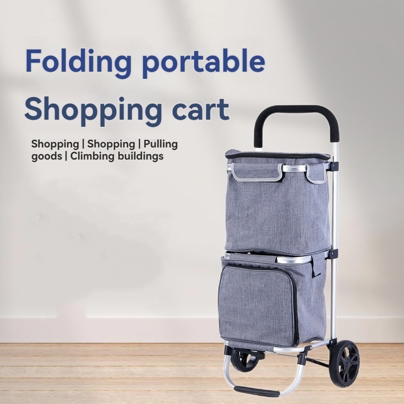 Trolley Shopping Cart with 2 Wheels Grocery Foldable Cart Wholesale Shopping Trolley Bags