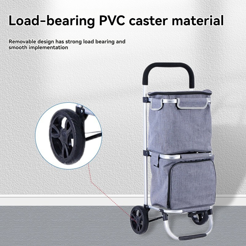 Trolley Shopping Cart with 2 Wheels Grocery Foldable Cart Wholesale Shopping Trolley Bags