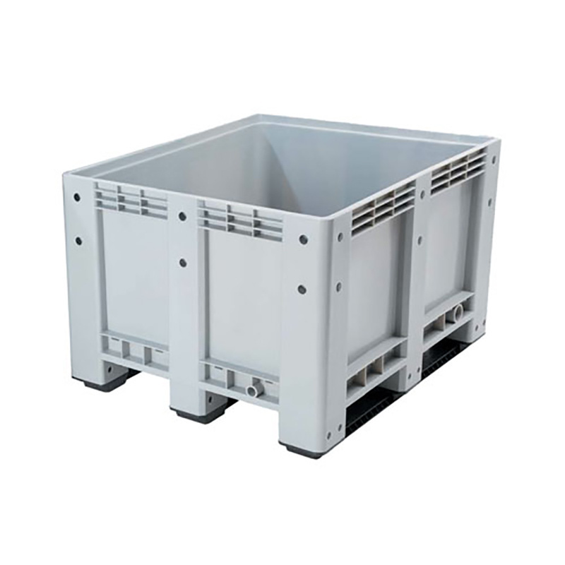 Heavy Duty  Logistics 1200x800 Rigid Hdpe Plastic Solid Side Gaylord Pallet Bulk  Container Box Crates With Wheels