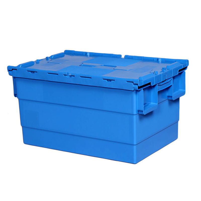 Wholesale Heavy Duty Plastic Nestable Moving Crates Stackable Turnover Storage Box With Lid