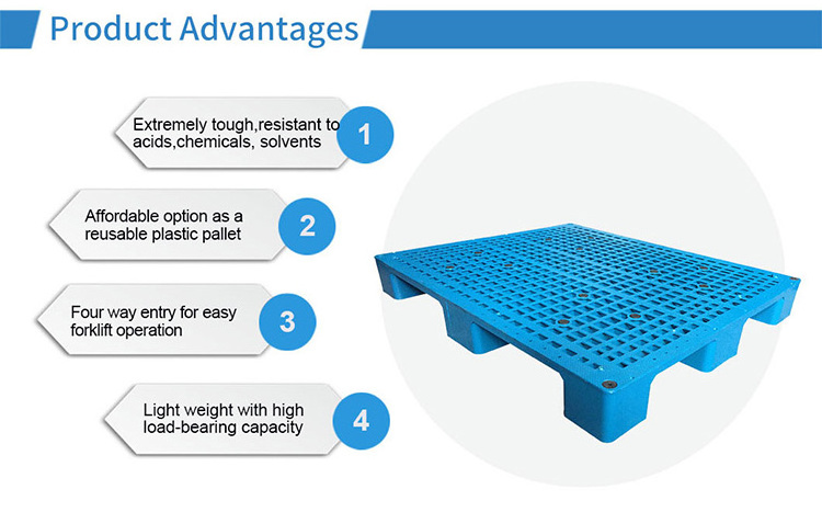 Heavy Duty Cheap 9 Feets 1200 X 1000 Blue Black Hdpe Shipping Reusable Nestable Hdpe Plastic Pallet Supplier For Sale