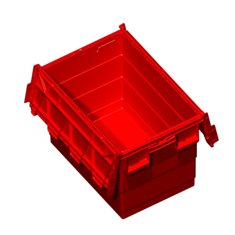 Wholesale Heavy Duty Plastic Nestable Moving Crates Stackable Turnover Storage Box With Lid