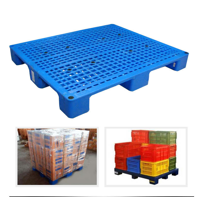 Heavy Duty Cheap 9 Feets 1200 X 1000 Blue Black Hdpe Shipping Reusable Nestable Hdpe Plastic Pallet Supplier For Sale