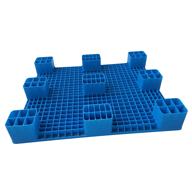 Heavy Duty Cheap 9 Feets 1200 X 1000 Blue Black Hdpe Shipping Reusable Nestable Hdpe Plastic Pallet Supplier For Sale