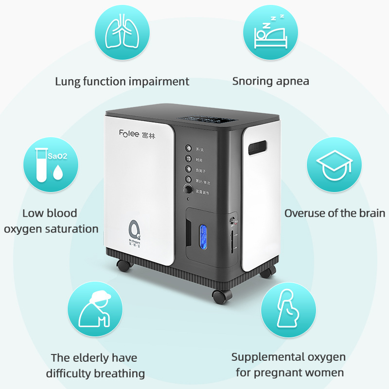 CE Approved Medical Devices Equipment Electric 3 Years Dr. Oxygen Medical Grade 5L Oxygen-concentrator Folee GB 9706.1-2007 18kg