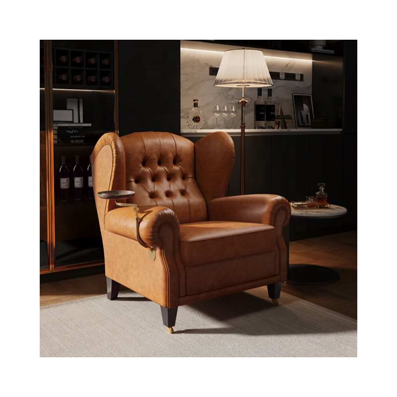 American light luxury cigar single sofa retro style Godfather cool leather armchair modern classic designer leisure lounge chair