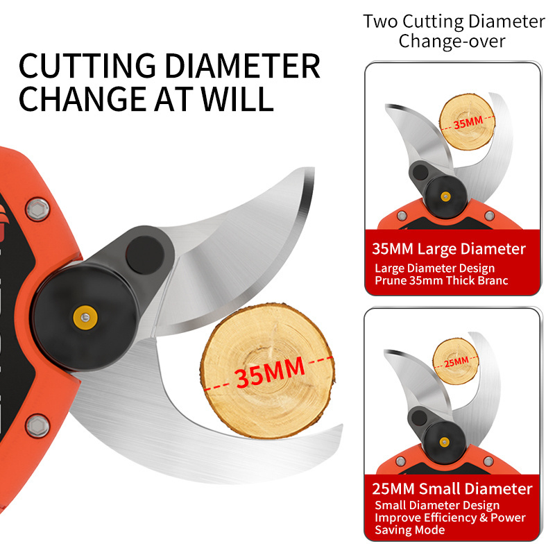 35mm 21v Cordless Powered Pruning SK5 Blade Shears Secateurs Rechargeable Branch Scissor Cutter With Electric Pruning