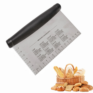 Bench Scraper & Chopper Pastry Cutter for Baking,Multi-Purpose Stainless Steel Food Scraper Chopper with Scale Ruler