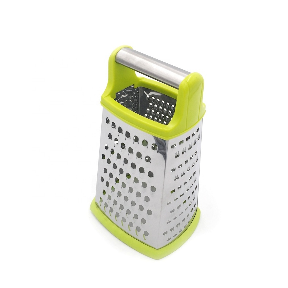 Cheese Grater with Anti-Slip Handle Ginger Vegetable Grater Cutter Slicer Stainless Steel Box Grater